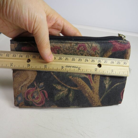 Vintage Animal Jungle Zippered Bag, padded, lined, mini purse, cosmetic Monkey - Picture 11 of 11